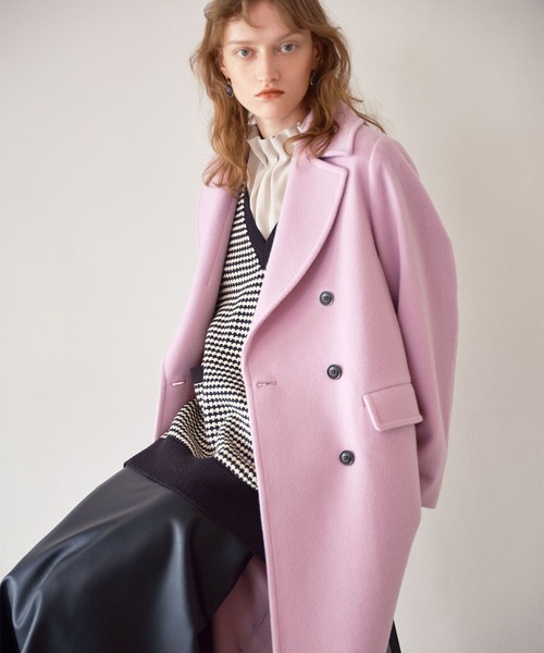 【横田ひかるさん着用】【SSizeLine】◆ビーバーメルトンロングチェスターコート