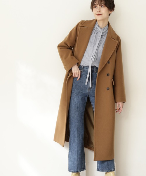 【横田ひかるさん着用】【SSizeLine】◆ビーバーメルトンロングチェスターコート