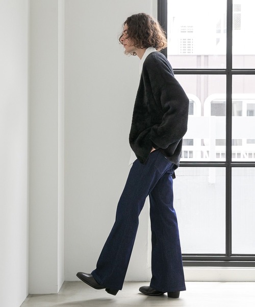 HARE（ハレ）の「シャギーニットカーディガン(HARE)（カーディガン/ボレロ・メンズ・ブラック/グレー/ブラウン/グリーン/ブルー/オレンジ・SMALL/MEDIUM）」の11枚目の写真