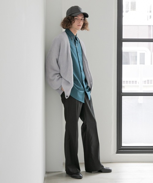 HARE（ハレ）の「シャギーニットカーディガン(HARE)（カーディガン/ボレロ・メンズ・ブラック/グレー/ブラウン/グリーン/ブルー/オレンジ・SMALL/MEDIUM）」の13枚目の写真