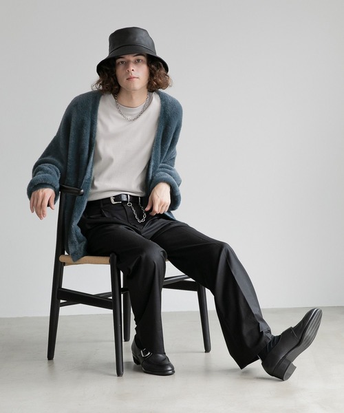 HARE（ハレ）の「シャギーニットカーディガン(HARE)（カーディガン/ボレロ・メンズ・ブラック/グレー/ブラウン/グリーン/ブルー/オレンジ・SMALL/MEDIUM）」の17枚目の写真