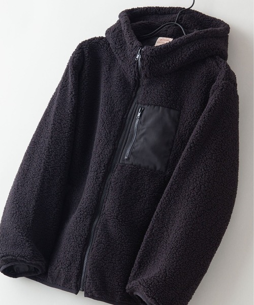 OUTDOOR PRODUCTS(アウトドアプロダクツ)の「【OUTDOOR PRODUCTS/アウトドアプロダクツ】ボアフードブルゾン パーカー モコモコ ビッグシルエット(パーカー・レディース・ブラック/ベージュ/ライトブラウン/アイボリー・MEDIUM)」の2枚目の写真