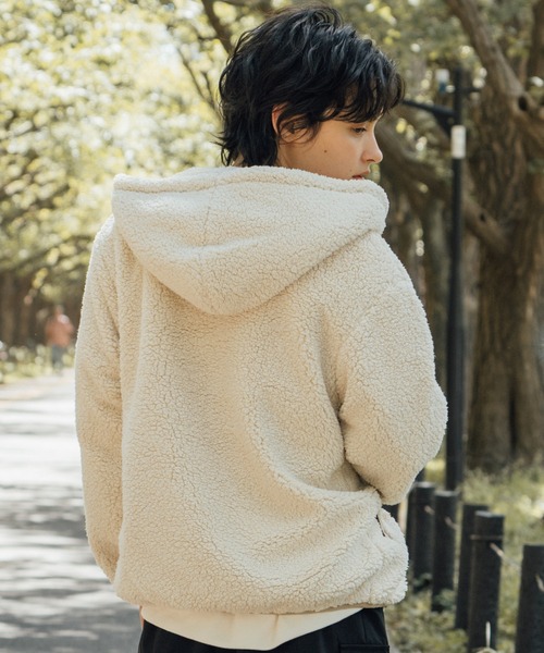 OUTDOOR PRODUCTS(アウトドアプロダクツ)の「【OUTDOOR PRODUCTS/アウトドアプロダクツ】ボアフードブルゾン パーカー モコモコ ビッグシルエット(パーカー・レディース・ブラック/ベージュ/ライトブラウン/アイボリー・MEDIUM)」の13枚目の写真