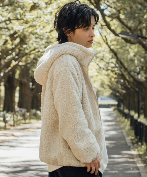 OUTDOOR PRODUCTS(アウトドアプロダクツ)の「【OUTDOOR PRODUCTS/アウトドアプロダクツ】ボアフードブルゾン パーカー モコモコ ビッグシルエット(パーカー・レディース・ブラック/ベージュ/ライトブラウン/アイボリー・MEDIUM)」の12枚目の写真