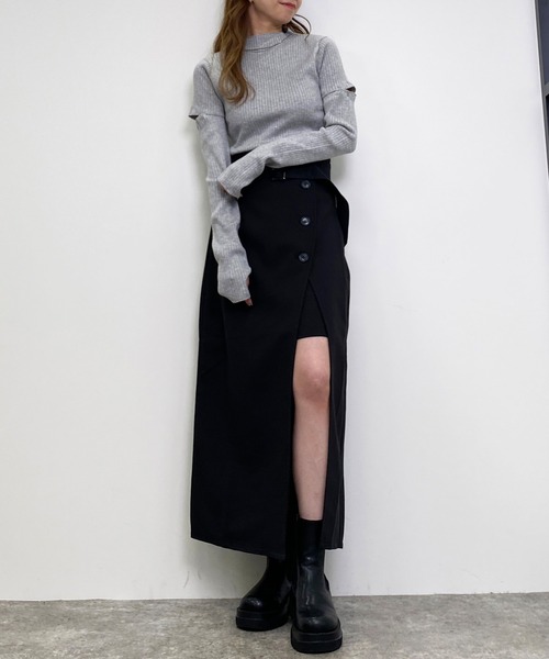 INGNI(イング)の「共ベルト付スリットナロースカート(スカート・レディース・ブラウン系その他2/ライトベージュ/ブラック/ブラウン・FREE)」の10枚目の写真