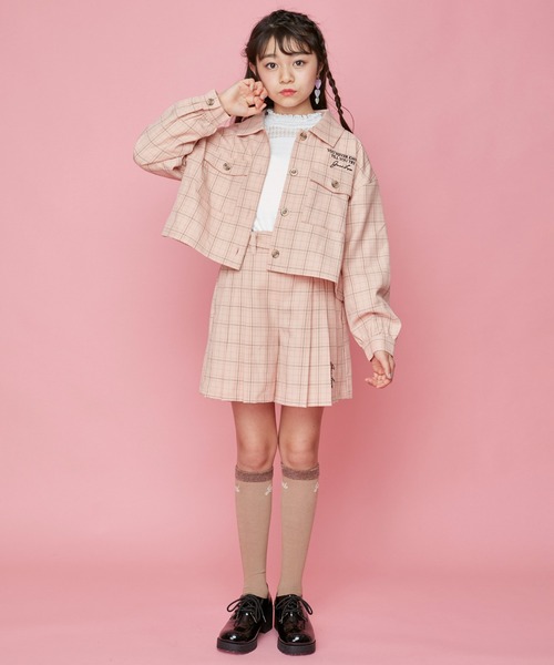 JENNI love（ジェニィラブ）の「袖ボリュームチェックショート丈シャツ（シャツ/ブラウス・キッズ・ラベンダー/ベージュ/ピンク・130cm/150cm/160cm/140cm）」の12枚目の写真