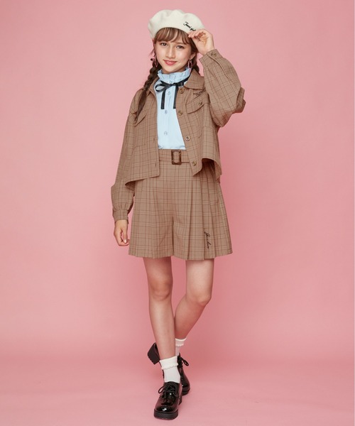 JENNI love（ジェニィラブ）の「袖ボリュームチェックショート丈シャツ（シャツ/ブラウス・キッズ・ラベンダー/ベージュ/ピンク・130cm/150cm/160cm/140cm）」の14枚目の写真