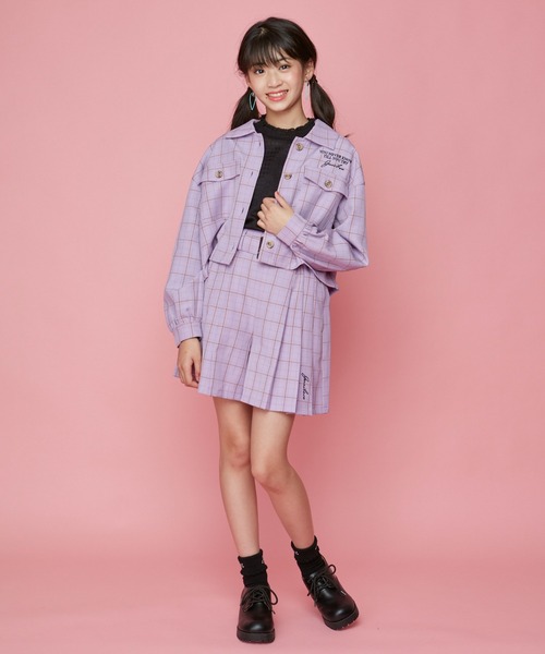 JENNI love（ジェニィラブ）の「袖ボリュームチェックショート丈シャツ（シャツ/ブラウス・キッズ・ラベンダー/ベージュ/ピンク・130cm/150cm/160cm/140cm）」の10枚目の写真