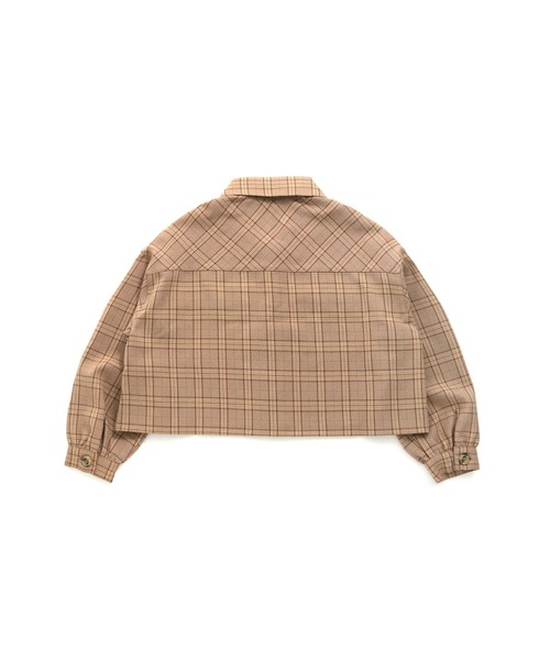 JENNI love（ジェニィラブ）の「袖ボリュームチェックショート丈シャツ（シャツ/ブラウス・キッズ・ラベンダー/ベージュ/ピンク・130cm/150cm/160cm/140cm）」の7枚目の写真