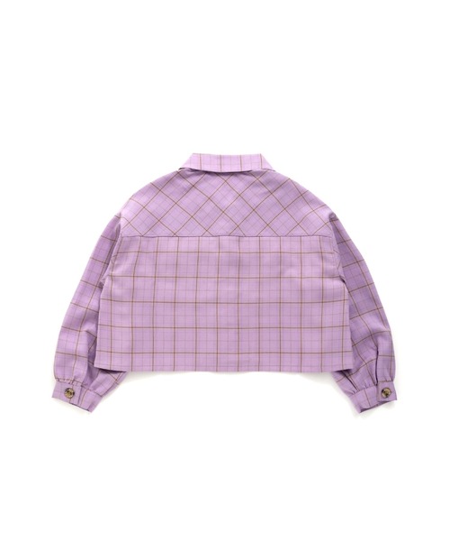 JENNI love（ジェニィラブ）の「袖ボリュームチェックショート丈シャツ（シャツ/ブラウス・キッズ・ラベンダー/ベージュ/ピンク・130cm/150cm/160cm/140cm）」の6枚目の写真