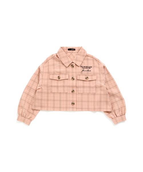 JENNI love（ジェニィラブ）の「袖ボリュームチェックショート丈シャツ（シャツ/ブラウス・キッズ・ラベンダー/ベージュ/ピンク・130cm/150cm/160cm/140cm）」の9枚目の写真