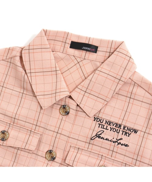 JENNI love（ジェニィラブ）の「袖ボリュームチェックショート丈シャツ（シャツ/ブラウス・キッズ・ラベンダー/ベージュ/ピンク・130cm/150cm/160cm/140cm）」の11枚目の写真