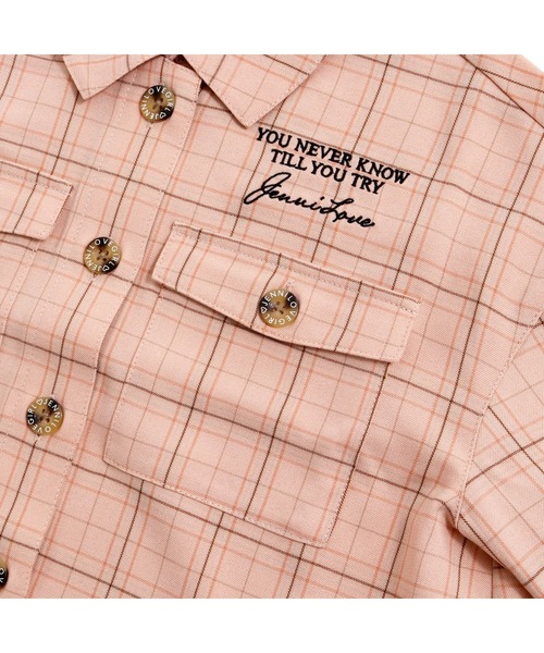 JENNI love（ジェニィラブ）の「袖ボリュームチェックショート丈シャツ（シャツ/ブラウス・キッズ・ラベンダー/ベージュ/ピンク・130cm/150cm/160cm/140cm）」の5枚目の写真