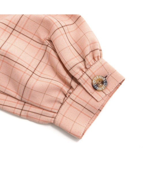 JENNI love（ジェニィラブ）の「袖ボリュームチェックショート丈シャツ（シャツ/ブラウス・キッズ・ラベンダー/ベージュ/ピンク・130cm/150cm/160cm/140cm）」の8枚目の写真