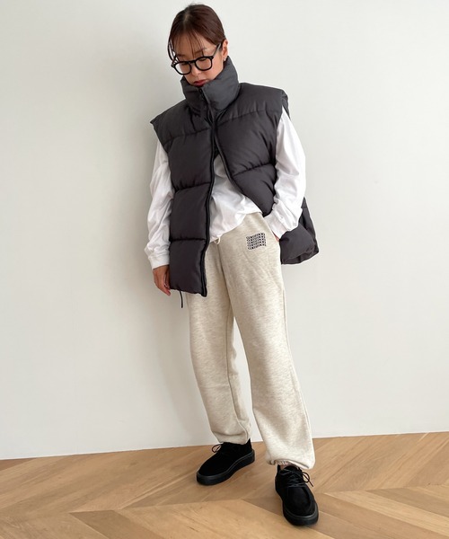 CANAL JEAN（キャナルジーン）の「RCW BLUE LABEL(ブルーレーベル) "common"刺繍裏毛スウェットパンツ（スウェットパンツ・レディース・ブラック/ヘザーグレー/ブラウン/オートミール・40/36/38）」の16枚目の写真