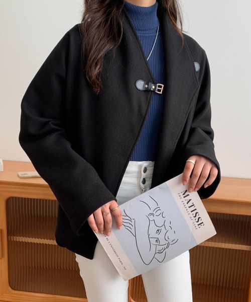 ABITOKYO(アビトーキョー)の「スタンドカラーショートコート(その他アウター・レディース・ベージュ/モカ/ブラック・FREE)」の8枚目の写真