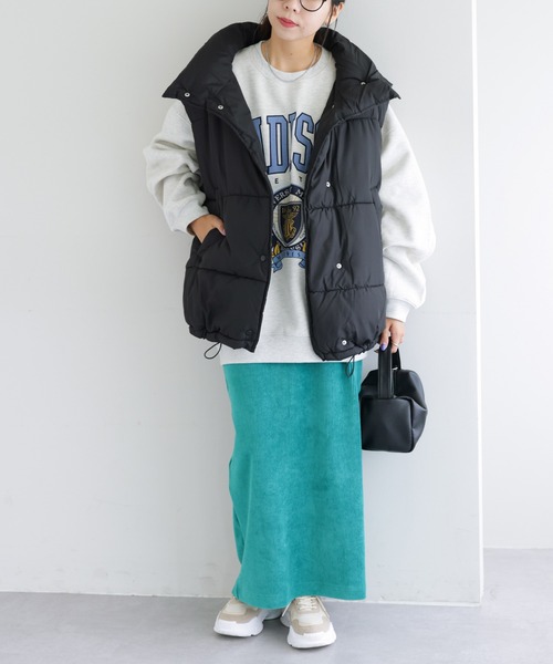 DISCOAT（ディスコート）の「【WEB限定】フェイクダウンオーバーベスト（ベスト・レディース・ブラック/ベージュ/ブラウン/アイボリー・FREE）」の8枚目の写真