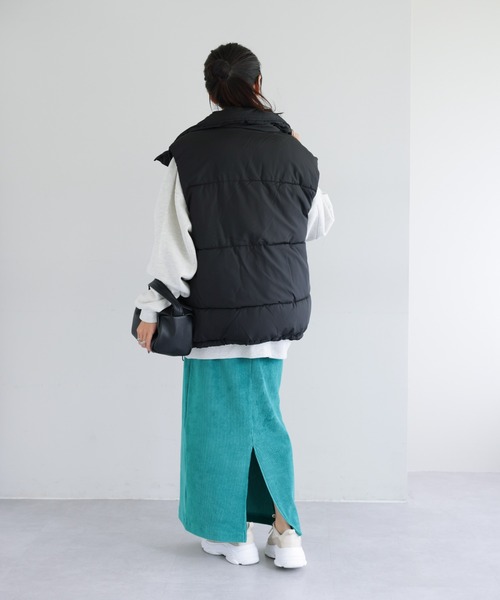 DISCOAT（ディスコート）の「【WEB限定】フェイクダウンオーバーベスト（ベスト・レディース・ブラック/ベージュ/ブラウン/アイボリー・FREE）」の10枚目の写真