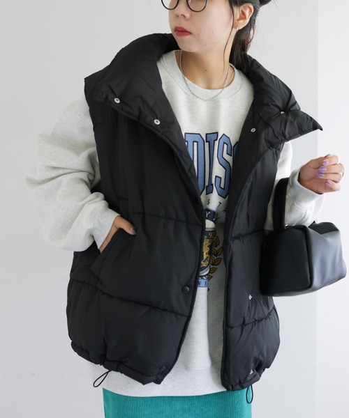 DISCOAT（ディスコート）の「【WEB限定】フェイクダウンオーバーベスト（ベスト・レディース・ブラック/ベージュ/ブラウン/アイボリー・FREE）」の11枚目の写真