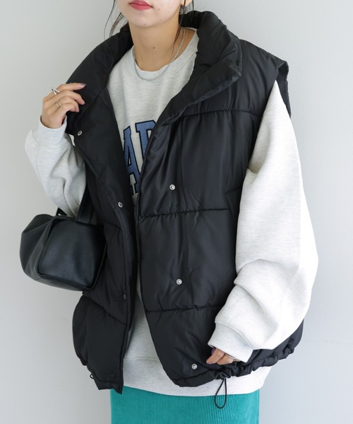 DISCOAT（ディスコート）の「【WEB限定】フェイクダウンオーバーベスト（ベスト・レディース・ブラック/ベージュ/ブラウン/アイボリー・FREE）」の12枚目の写真