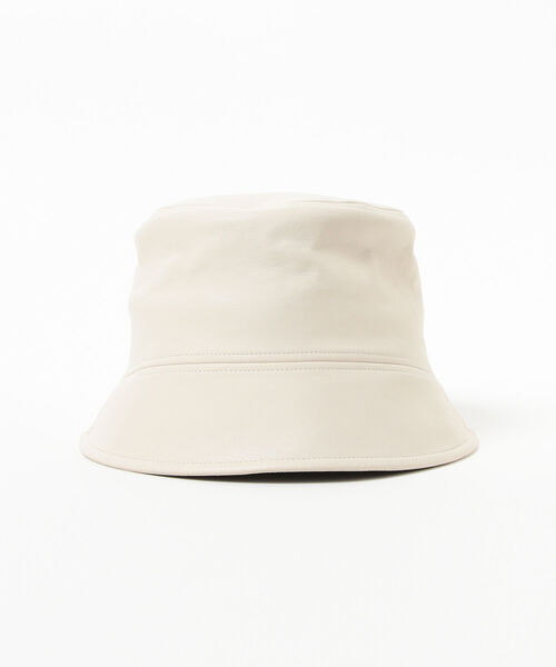 Ray BEAMS（レイビームス）の「Ray BEAMS / フェイクレザー バケットハット（ハット・レディース・ナチュラル/ブラック・ONE SIZE）」の4枚目の写真