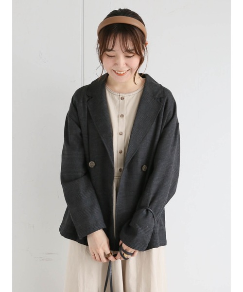 ehka sopo（エヘカソポ）の「グレンチェックテーラードジャケット