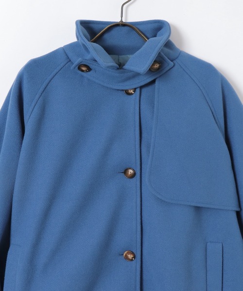 frames RAY CASSIN(フレームスレイカズン)の「yun_wearコラボ ウールライクスタンドカラーフラップコート WEB限定(トレンチコート・レディース・オレンジ/ブルー/オートミール/キャメル・FREE)」の20枚目の写真