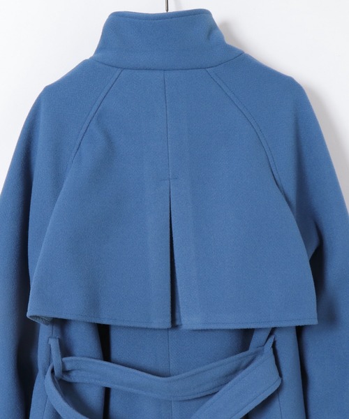 frames RAY CASSIN(フレームスレイカズン)の「yun_wearコラボ ウールライクスタンドカラーフラップコート WEB限定(トレンチコート・レディース・オレンジ/ブルー/オートミール/キャメル・FREE)」の6枚目の写真