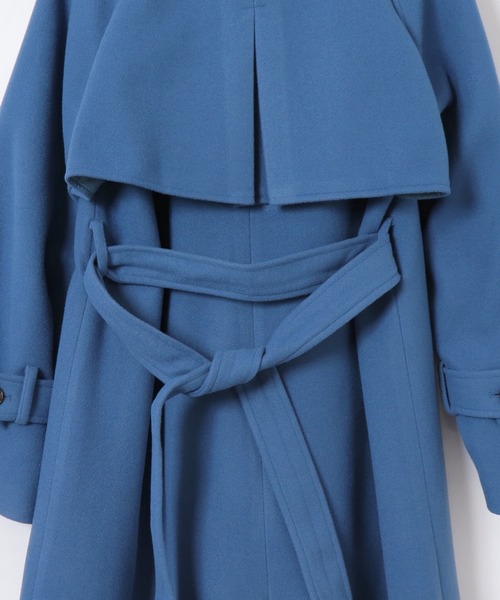 frames RAY CASSIN(フレームスレイカズン)の「yun_wearコラボ ウールライクスタンドカラーフラップコート WEB限定(トレンチコート・レディース・オレンジ/ブルー/オートミール/キャメル・FREE)」の13枚目の写真