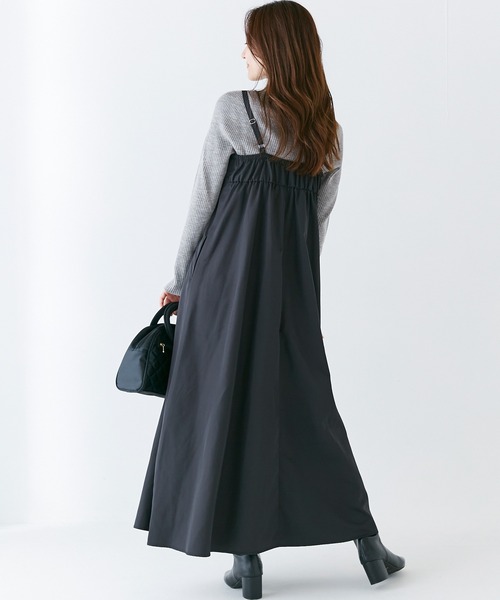 INCEDE（インシード）の「ビスチェキャミソールワンピース（ジャンパースカート・レディース・モカ/オフホワイト/ブラック・M/L/LL/3L/4L）」の11枚目の写真