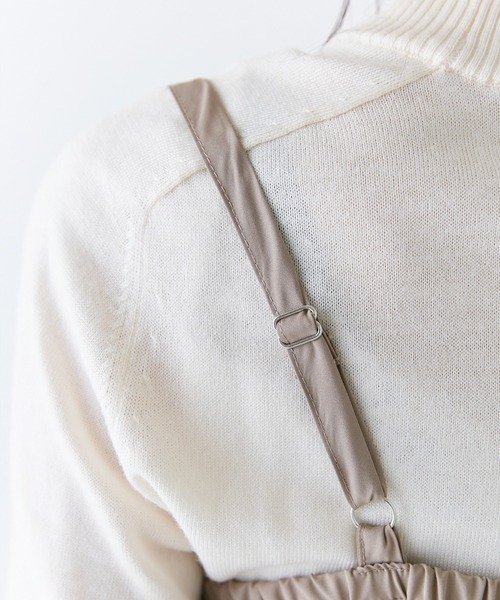 INCEDE（インシード）の「ビスチェキャミソールワンピース（ジャンパースカート・レディース・モカ/オフホワイト/ブラック・M/L/LL/3L/4L）」の9枚目の写真