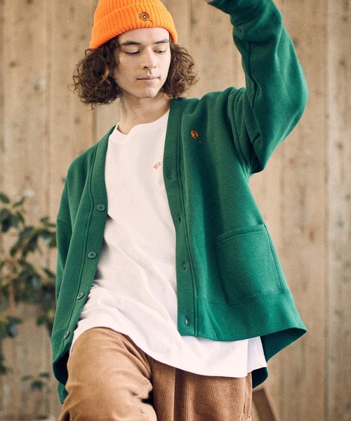 UN-FILLED(アンフィルド)の「mcg3135-Gerbera one point stitched Cardigan カーディガン(カーディガン/ボレロ・メンズ・ブラウン/ブラック/グリーン・XL/L/M)」の5枚目の写真