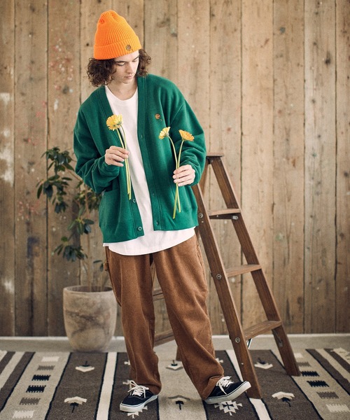 UN-FILLED(アンフィルド)の「mcg3135-Gerbera one point stitched Cardigan カーディガン(カーディガン/ボレロ・メンズ・ブラウン/ブラック/グリーン・XL/L/M)」の7枚目の写真