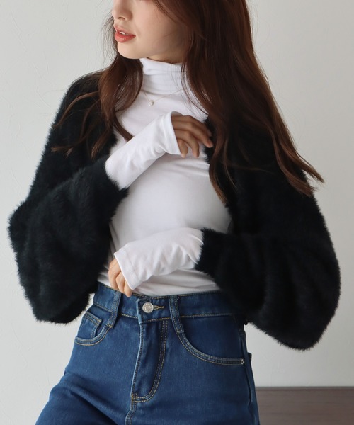 BLUEEAST（ブルーイースト）の「サムホールタートルネックカットソー（Tシャツ/カットソー・レディース・ホワイト/ブラック/ベージュ/ブラウン/ピンク/ブルー/ボルドー・MEDIUM）」の15枚目の写真