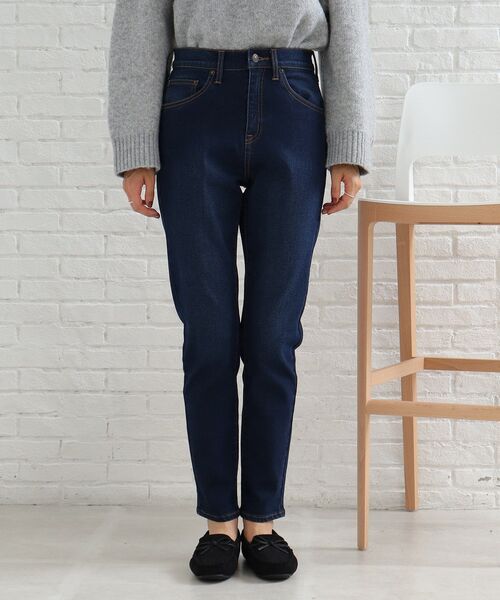 SHOO・LA・RUE（シューラルー）の「◆【洗える/SS-3L】裏面起毛デニムテーパードパンツ（デニムパンツ・レディース・ブルー/ダークネイビー・01/02/03/04/05/10）」の3枚目の写真