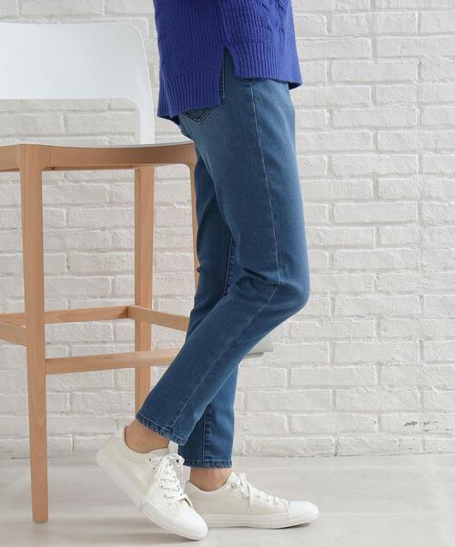 SHOO・LA・RUE（シューラルー）の「◆【洗える/SS-3L】裏面起毛デニムテーパードパンツ（デニムパンツ・レディース・ブルー/ダークネイビー・01/02/03/04/05/10）」の12枚目の写真