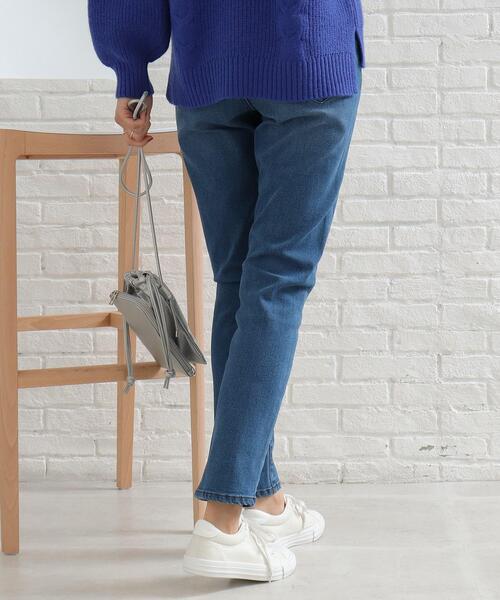 SHOO・LA・RUE（シューラルー）の「◆【洗える/SS-3L】裏面起毛デニムテーパードパンツ（デニムパンツ・レディース・ブルー/ダークネイビー・01/02/03/04/05/10）」の13枚目の写真