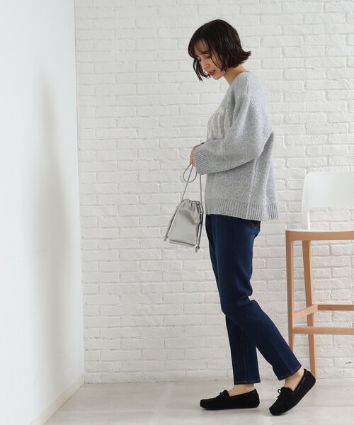 SHOO・LA・RUE（シューラルー）の「◆【洗える/SS-3L】裏面起毛デニムテーパードパンツ（デニムパンツ・レディース・ブルー/ダークネイビー・01/02/03/04/05/10）」の21枚目の写真