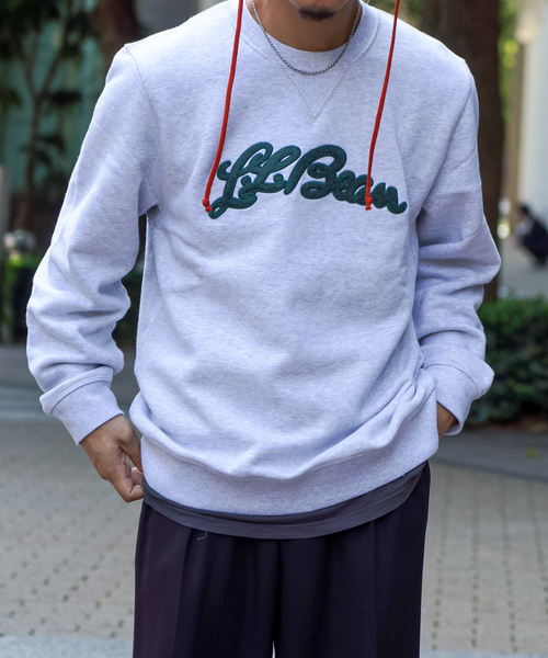 L.L.Bean(エルエルビーン)の「【L.L.Bean /エル エル ビーン】Athletic Crew Sweatshirts(スウェット・メンズ・グレー/グリーン・LARGE/X-LARGE)」の1枚目の写真