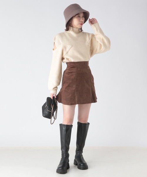 Heather（ヘザー）の「ショルダースリットニット　172687（ニット/セーター・レディース・オレンジ/オフホワイト/ブラック・FREE）」の4枚目の写真