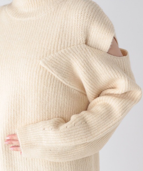 Heather（ヘザー）の「ショルダースリットニット　172687（ニット/セーター・レディース・オレンジ/オフホワイト/ブラック・FREE）」の21枚目の写真