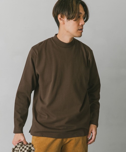 URBAN RESEARCH DOORS（アーバンリサーチドアーズ）の「モックネックロングスリーブTシャツ（Tシャツ/カットソー・メンズ・ブラウン/ホワイト/ブラック・MEDIUM/LARGE）」の6枚目の写真