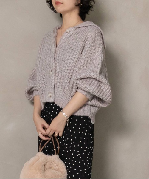 RANDA（ランダ）の「ローゲージニットカーディガン（カーディガン/ボレロ・レディース・ホワイト/パープル/ピンク・FREE）」の8枚目の写真