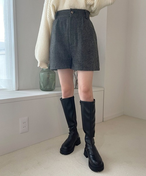 Heather（ヘザー）の「起毛ヘリンボーンショートパンツ 175783