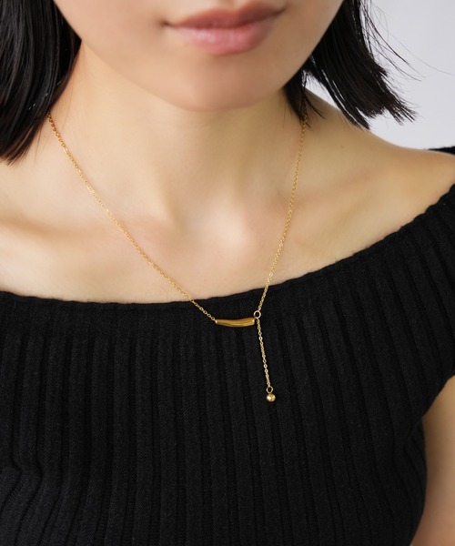 IAMUSE(アイアミューズ)の「金属アレルギー対応 ドロップモチーフボールトップネックレス S0835【IAMUSE】(ネックレス・レディース・シルバー/ゴールド・FREE)」の5枚目の写真