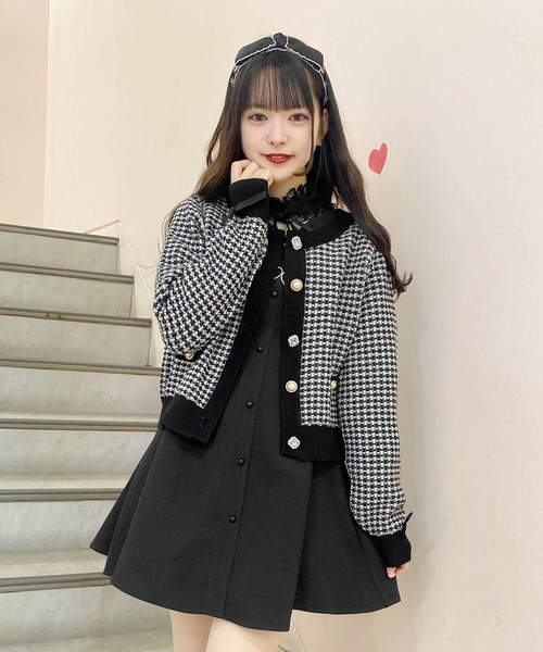 ROJITA（ロジータ）の「ツイードニットライクショートカーデ（カーディガン/ボレロ・レディース・ピンク/アイボリー/ブラック・FREE）」の17枚目の写真