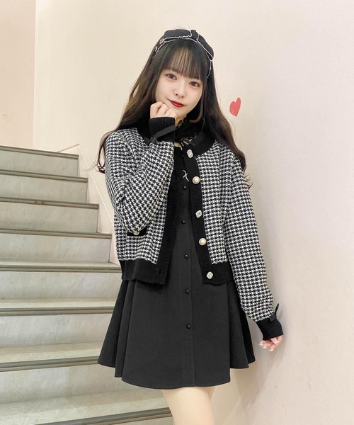 ROJITA（ロジータ）の「ツイードニットライクショートカーデ（カーディガン/ボレロ・レディース・ピンク/アイボリー/ブラック・FREE）」の18枚目の写真