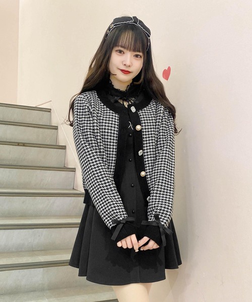 ROJITA（ロジータ）の「ツイードニットライクショートカーデ（カーディガン/ボレロ・レディース・ピンク/アイボリー/ブラック・FREE）」の19枚目の写真