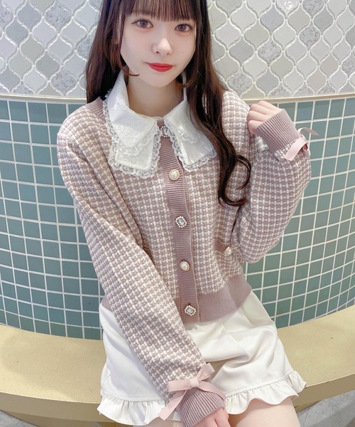 ROJITA（ロジータ）の「ツイードニットライクショートカーデ（カーディガン/ボレロ・レディース・ピンク/アイボリー/ブラック・FREE）」の21枚目の写真