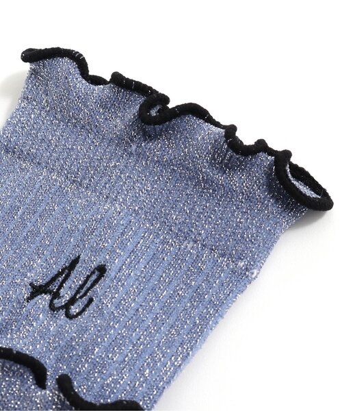 algy(アルジー)の「ラメメロークルーソックス(ソックス/靴下・キッズ・サックスブルー/シルバー/ブラック・21/24)」の8枚目の写真